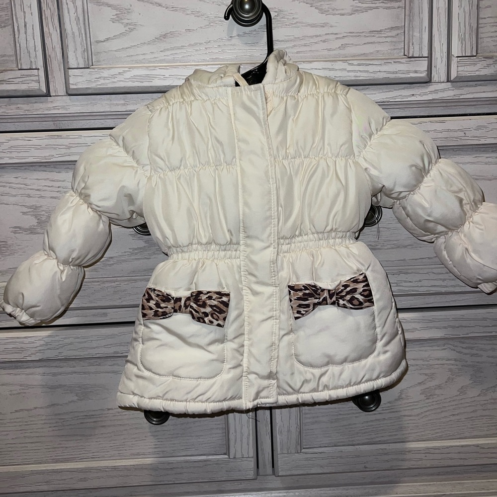 Pink Platinum Kids Snowsuit with Ivory Jacket and Leopard Jumpsuit
